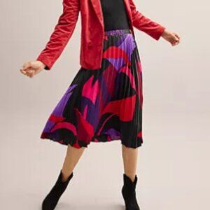 Nine West Pull On Pleated Midi Skirt - Medium - NWT